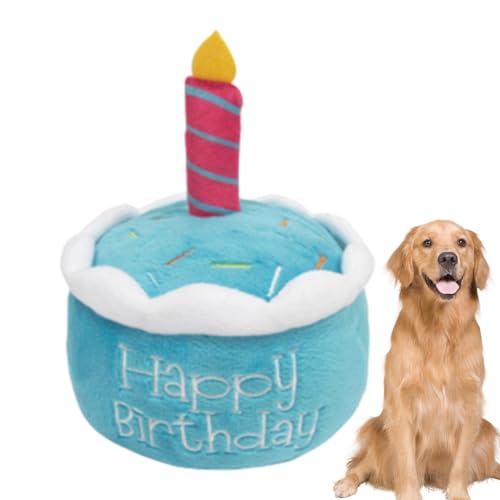 Maciun Hunde-Geburtstags-Kauspielzeug,Hunde-Geburtstagskuchen-Spielzeug | Plüschkuchen-Hundekauspielzeug,Plüsch-Hundespielzeug, kreative Geburtstagsgeschenke für Hunde, waschbares, langlebiges von Maciun