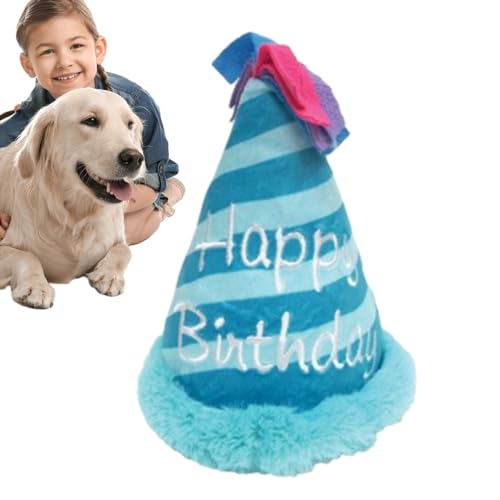 Maciun Hundespielzeug zum Geburtstag – niedlicher Plüschhut, Kuchen, Haustier-Spielzeug, Geburtstagsgeschenke für Hunde, Hunde-Geburtstagsspielzeug, Plüsch-Kauspielzeug, Welpe, Kuchen, Welpen, von Maciun