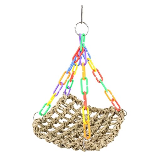 Papageienkäfig-Schaukel | Webseil-Schaukelbett – Papageienliege, buntes Kauspielzeug, Vogelkäfig-Zubehör für Sittiche, Sittiche, Nymphensittiche Papageienkäfig-Schaukel | Webseil-Schaukelbett – Papageienliege, buntes Kauspielzeug, Vogelkäfig-Zubehör für Sittiche, Sittiche, Nymphensittiche von Maciun