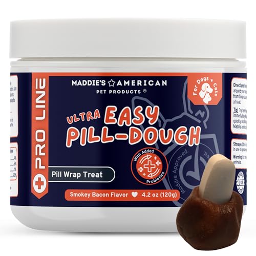 Ultra Easy Pillenteig-Pastenwickel mit Probiotika – bildet eine individuelle Tasche zum Verstecken von Haustiermedikamenten – Pro Line (1 Packung, Speck) von Maddie's American Pet Products