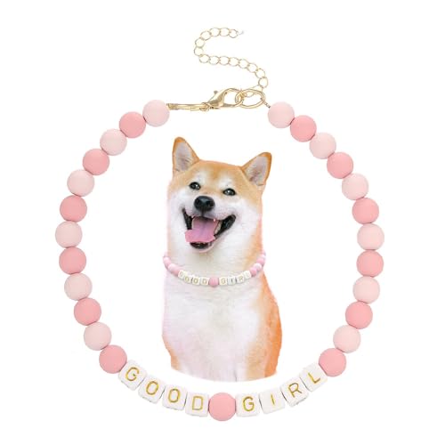 Madison Tyler Hunde-Perlen-Halskette, verstellbar, langlebig, niedliches modisches Haustierhalsband, guter Mädchen-Schmuck, rosa Perlen, Welpenzubehör, Haustier-Halskette, Geschenk, 40,6 cm Madison Tyler Hunde-Perlen-Halskette, verstellbar, langlebig, niedliches modisches Haustierhalsband, guter Mädchen-Schmuck, rosa Perlen, Welpenzubehör, Haustier-Halskette, Geschenk, 40,6 cm von Madison Tyler