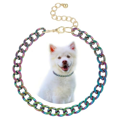 Madison Tyler Hundekette, verstellbare kubanische Gliederkette, langlebige Hunde-Halskette, niedliches modisches Haustierhalsband, Leichtmetall-Schmuck, mutige Kette, Welpenzubehör, Haustier-Halskette von Madison Tyler