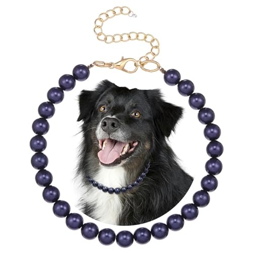 Madison Tyler Hundeperlen-Halskette, langlebige Hunde-Halskette, niedliches modisches Haustierhalsband für Hunde, leichter Perlenschmuck, auffälliges Welpenzubehör, Haustier-Halskette, Geschenk, 35,6 von Madison Tyler