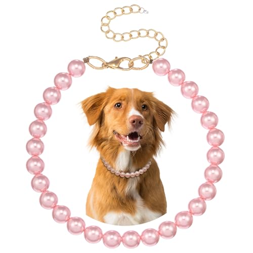Madison Tyler Hundeperlen-Halskette, langlebige Hunde-Halskette, niedliches modisches Haustierhalsband für Hunde, leichter Perlenschmuck, auffälliges Welpenzubehör, Haustier-Halskette, Geschenk, 35,6 von Madison Tyler