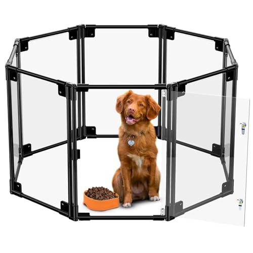 Hunde-Laufstall aus transparentem Acryl mit Tür, 88 x 89 x 63 cm, verstellbarer Haustier-Laufstall, sofortige Einrichtung, Indoor-Hundegehege für kleine/mittelgroße Hunde, Sechseck, achteckige Hunde-Laufstall aus transparentem Acryl mit Tür, 88 x 89 x 63 cm, verstellbarer Haustier-Laufstall, sofortige Einrichtung, Indoor-Hundegehege für kleine/mittelgroße Hunde, Sechseck, achteckige von Maerd