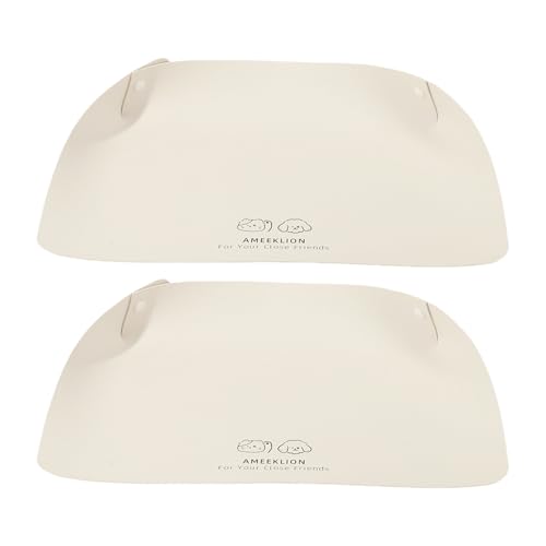 Mafagwre 2 Stück Katzen- Und Hundefuttermatte, wasserdichte, rutschfeste Futtermatte Aus Leder Für Futter- Und Wassernäpfe, Um Ihren Boden Sauber Zu Halten (Beige) von Mafagwre