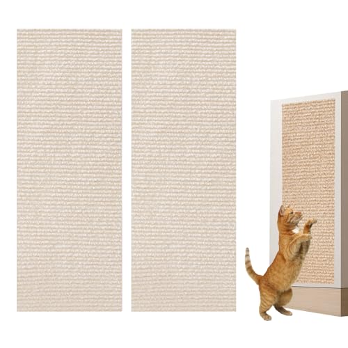 Mafagwre 2 Stück Katzenkratzmatte, Kratzfester Möbelschutz, Katzenkratzmatte Für Die Wand, Katzenkratzpad Für Katzen, Schutz Für Bett Und Sofa (Beige,40x100cm) von Mafagwre