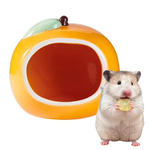Mafagwre Keramik-Hamsterhaus, Hamsterversteck Keramik, Hamster Bett, Niedliche Obstform Hamster Häuser, Hamsterhöhle, Leicht Zu Reinigen, Ideal Für Den Sommer Per Chinchilla, Ratte, Mäuse (orange) von Mafagwre