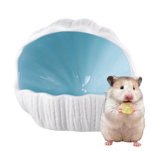 Mafagwre Keramik-Hamsterhaus, Hamsterversteck Keramik, Hamster Häuser, Hamster Bett, Kleintier-Lebensraumdekoration, Schalenform Großen Eingängen Für Rennmäuse, Mäuse Hamsterversteck (Blue) von Mafagwre