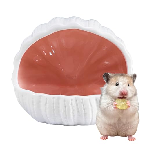 Mafagwre Keramik-Hamsterhaus, Hamsterversteck Keramik, Hamster Häuser, Hamster Bett, Kleintier-Lebensraumdekoration, Schalenform Großen Eingängen Für Rennmäuse, Mäuse Hamsterversteck (pink) von Mafagwre