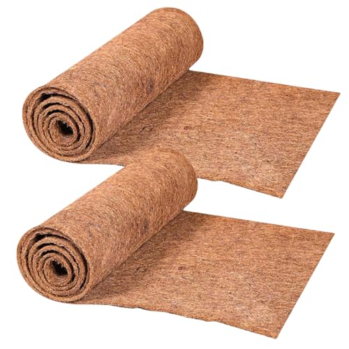 Mafagwre Kokosmatten Rolle 100x30cm, Reptilien-Teppich, 2 Rollen Kokos-Pflanzeneinlagen, Wachstumsunterlage, Kokosfasermatteneinlage Für Echsen, Schlangen, Schildkröten (Braun) von Mafagwre