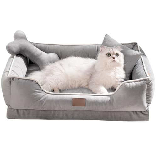 Mittlere Hundebetten, Orthopädische Hundebetten, 60 * 45 * 20 cm Hundekissen Waschbar Mit Rutschfester Unterseite, Dog Bed Superweich Hundematte Mit Kissen Für Kleine Hunde & Katzen von Mafagwre