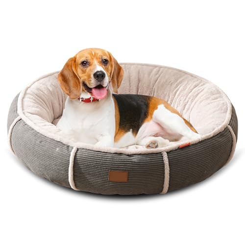 Round Hundebett, Mittlere Hundebetten, Wärmendes Haustierbett, Weiche Hundehütte, Waschbare Hundehütte, Hundebett, Rund Katzenbett, Waschbar rutschfest Hundebetten Für Kleine Hunde (B) von Mafagwre