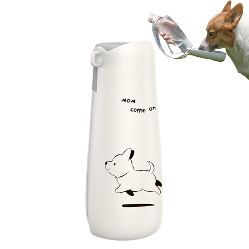 Tragbare Hundetrinkflasche, 550 Ml Hundetrinkflasche Für Unterwegs, Faltbare Haustiere Wasserflasche, Welpenwasserspender Mit Trinkfutterautomat, Dog Water Bottle Für Wanderungen,Reisen von Mafagwre
