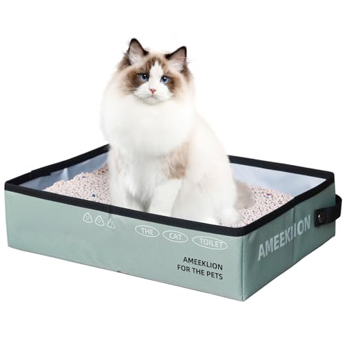 Mafagwre Tragbare Katzentoilette Für Unterwegs – Faltbare Katzentoilette, Wasserdicht Und Leicht Zu Reinigen, Katzentoilette Für Reisen, Outdoor Und Camping (Grün) von Mafagwre