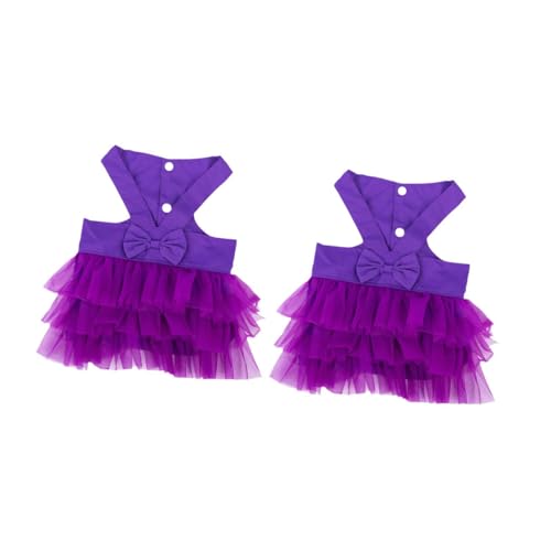 MagiDeal 2 Stück Hundekleider Tutu Prinzessinnenrock Sommer Hundebekleidung Partykleidung Foto-Requisiten Haustierkostüm Welpenrock mit Schleife, violett MagiDeal 2 Stück Hundekleider Tutu Prinzessinnenrock Sommer Hundebekleidung Partykleidung Foto-Requisiten Haustierkostüm Welpenrock mit Schleife, violett von MagiDeal