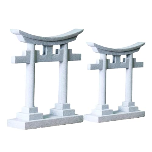 MagiDeal 2 Stück Imitation Stein Torii Tor Exquisite Details Aquarium Torii Versteck Höhle PVC Aquarium Dekor Torii Miniatur Ornament von MagiDeal