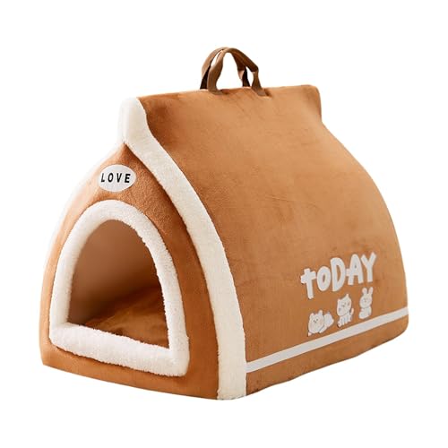 MagiDeal 2-in-1-Hunde-/Katzenbett, Katzenhaus mit Griff, gemütliches Haustierzelt für den Innenbereich, Katzennest, Welpenhöhle für den Boden, Innenkatzen, Brown M MagiDeal 2-in-1-Hunde-/Katzenbett, Katzenhaus mit Griff, gemütliches Haustierzelt für den Innenbereich, Katzennest, Welpenhöhle für den Boden, Innenkatzen, Brown M von MagiDeal