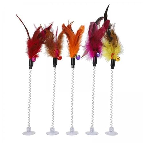 MagiDeal 3X 5Pcs Katze Teaser Spielzeug Katze Draht Dangler mit Perlen Glocken Und Feder Interaktive von MagiDeal