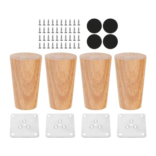 MagiDeal 4X Schrankbeine, Möbelbeine aus Holz, rutschfest, kompakt, tragbar, erhöhte Tischbeine, Schrankfüße für Stuhl, Sofa, Wohnzimmer, Höhe 8cm von MagiDeal
