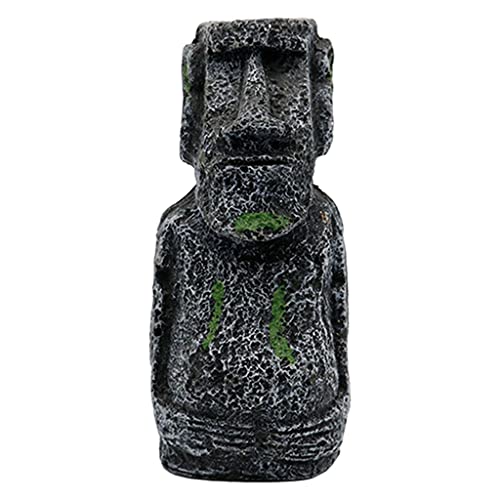 MagiDeal Aquarium-Moai-Dekor, Osterinsel-Statuen aus Harz, Süßwasser-, Salzwasser-Aquarium-Dekor, Terrarien und Feengarten-Ornamente, 5x3x12cm von MagiDeal