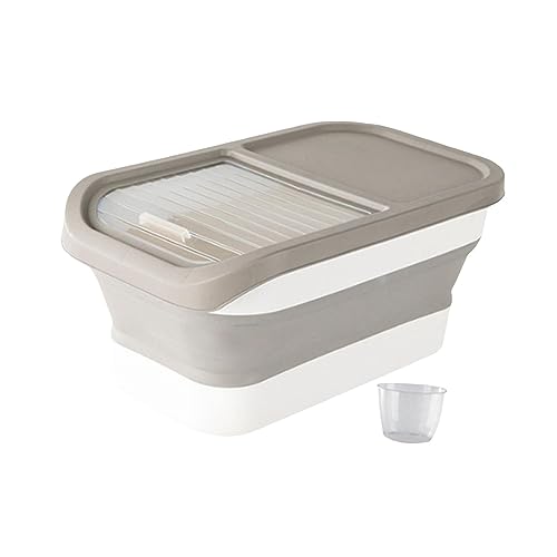 MagiDeal Aufbewahrungsbehälter für Futter für Hunde und Katzen, Reisbox, Messbecher, 10 kg, Organizer, Spender, Getreidebehälter, Faltbarer Hundefutterbehälter, Khaki MagiDeal Aufbewahrungsbehälter für Futter für Hunde und Katzen, Reisbox, Messbecher, 10 kg, Organizer, Spender, Getreidebehälter, Faltbarer Hundefutterbehälter, Khaki von MagiDeal