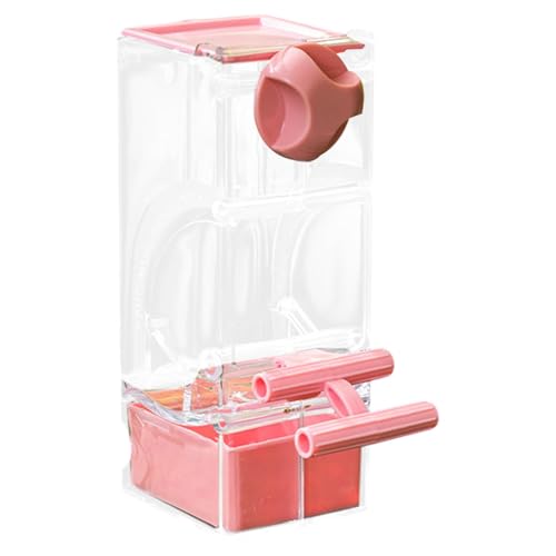 MagiDeal Automatischer Vogelfutterleiter, Papageienfutter, robuste, Soldat behandelt Samenbehälter Vogelkäfig -Feeder für Wellensittiche, Cockatiel, Lovebirds, Rosa von MagiDeal