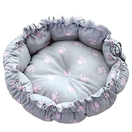 MagiDeal Bequeme Bettmatte für Hunde und, verstellbar, warm, leicht, für Winterkätzchen - rosa Pfotenabdruck von MagiDeal