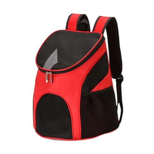 MagiDeal Cat Backpack Carrier Pet Carrier Bag Leichte robuste bequem belüftete tragbare für Katzenpuppen -Häschen im Freien im Freien, Rot von MagiDeal