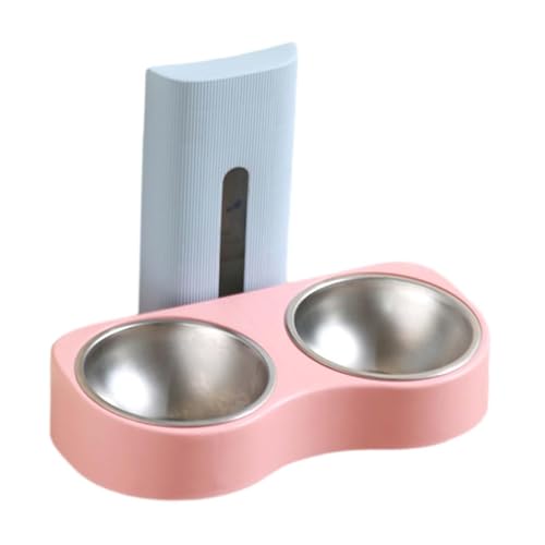 MagiDeal Doppelter Futternapf für Haustiere, Futterspender, erhöhte Wandmontage, Tränkeschüssel, Trinknapf für Wohnzimmer, Innenbereich, Kätzchen, Schlafsaal, Blau Und Pink von MagiDeal