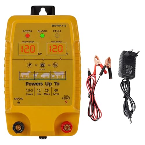 MagiDeal Elektrischer Zaunen Controller tragbarer, kompakter, leichtes Elektrozaun Ladegerät Tierversorgungen für Rindergeflügel von MagiDeal