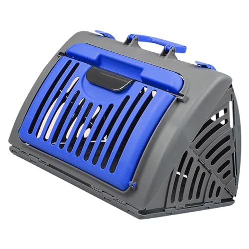 MagiDeal Faltbare Transportbox für Haustiere, Katzentransportbox, Belüftung, Faltbare Hundebox, Kleintiertransportbox für Katzen und Hunde, Blau von MagiDeal