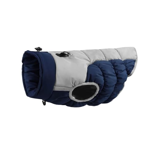 MagiDeal Fleece-Hundemantel, Hunde-Winterjacken, verstellbare Kleidung für kaltes Wetter mit Schnallenbekleidung, Schneeanzug für Park-Spaziergänge, Marineblau 2XL von MagiDeal