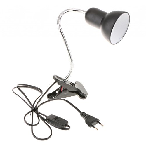 MagiDeal Flexible Klemmen Leuchte Lampenfassung Tischlampe Halter Stecker für E27 Glühlampe,Schwarz von MagiDeal