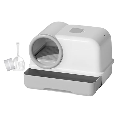 MagiDeal Geschlossene Katzentoilette, Kätzchentoilette, modischer Fronteinstieg mit Schaufel, spritzsichere Katzentoilette mit Deckel für Hauskatzen, Grau MagiDeal Geschlossene Katzentoilette, Kätzchentoilette, modischer Fronteinstieg mit Schaufel, spritzsichere Katzentoilette mit Deckel für Hauskatzen, Grau von MagiDeal