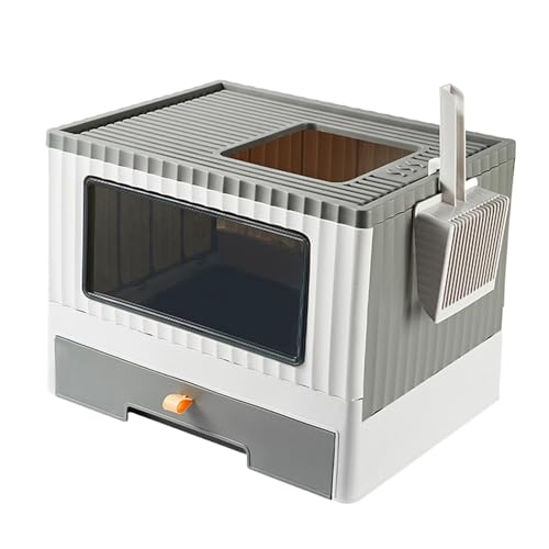 MagiDeal Geschlossene Katzentoilette, zusammenklappbare, abgedeckte Katzentoilette, einfacher Zugang mit Löffel für Welpen, Haustierspielzeug, Kitty, grau MagiDeal Geschlossene Katzentoilette, zusammenklappbare, abgedeckte Katzentoilette, einfacher Zugang mit Löffel für Welpen, Haustierspielzeug, Kitty, grau von MagiDeal