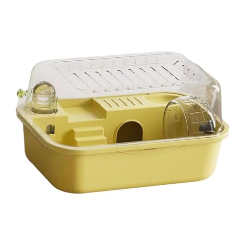 MagiDeal Habitat Hamsterkäfig Burg Atmungsaktiv mit zu öffnendem Oberteil Kleintierkäfig Haus für Kleintiere Mäuse Igel Ratten, Gelb von MagiDeal