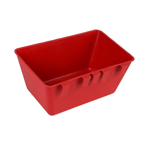 MagiDeal Hängende Zaunfutterautometer multifunktional Gänse Truthahnwassertrog Ente, Hühnerfuttergeflügel -Fütterungsbehälter mit Clips, Rot von MagiDeal