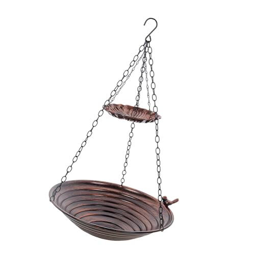 MagiDeal Hängender Vogelfutterspender für den Außenbereich, rostfrei, 2-lagig, kreative dekorative Plattform, Vogelfutterspender für Garten, Außenbalkon von MagiDeal