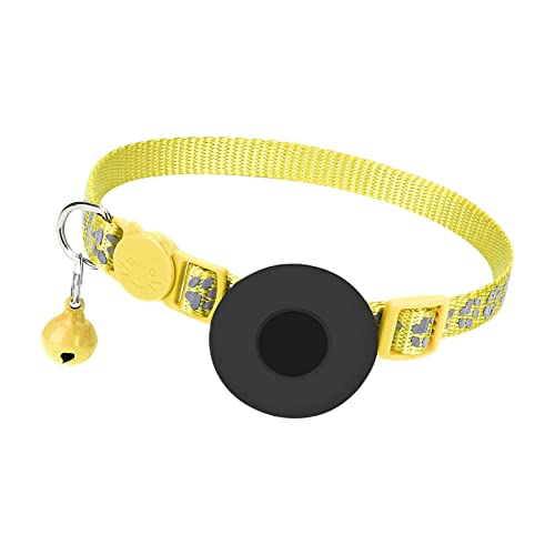 MagiDeal Halsband für Katzen, kleine Hunde, 21,6–35,1 cm, mit D-Ringen, Schnalle, verstellbar mit Glöckchen, Halsband für, Kätzchen-Halsband für, GELB von MagiDeal