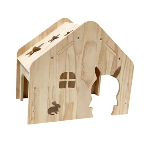 MagiDeal Hamsterversteck, Zwerghasenhütte, Versteck, Holzhasenversteck, kleines Haustierschlosshaus für Igel, kleines Haustier, Hamster, D MagiDeal Hamsterversteck, Zwerghasenhütte, Versteck, Holzhasenversteck, kleines Haustierschlosshaus für Igel, kleines Haustier, Hamster, D von MagiDeal