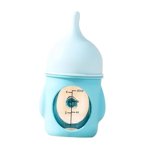MagiDeal Haustier -Fütterungsflasche 80 ml Silikonnippel Tragbare Pflegeflasche Haustier Feeder Flasche für Häuser Doggy Smalltiere Reisen, Blau von MagiDeal