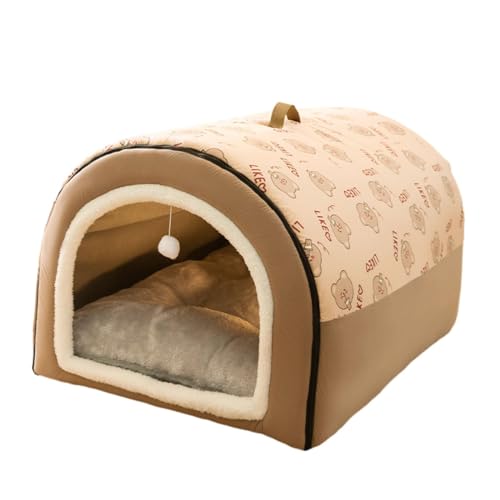 MagiDeal Haustier-Katzen-Hundehütte, warmes, weiches Nest, waschbar, selbstwärmend, 2-in-1-Hundekatzenbett für kleine und mittelgroße Hunde, Boden im Freien, m von MagiDeal