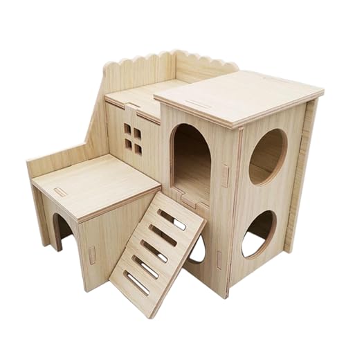 MagiDeal Hölzernes Hamsterhaus, Käfigzubehör, Versteck, Lebensraum, Dekoration, abnehmbares Hamsterversteck, Rennmaushaus für syrische Hamster und Mäuse, 14.5 cm x 15.5 cm x 14 cm MagiDeal Hölzernes Hamsterhaus, Käfigzubehör, Versteck, Lebensraum, Dekoration, abnehmbares Hamsterversteck, Rennmaushaus für syrische Hamster und Mäuse, 14.5 cm x 15.5 cm x 14 cm von MagiDeal
