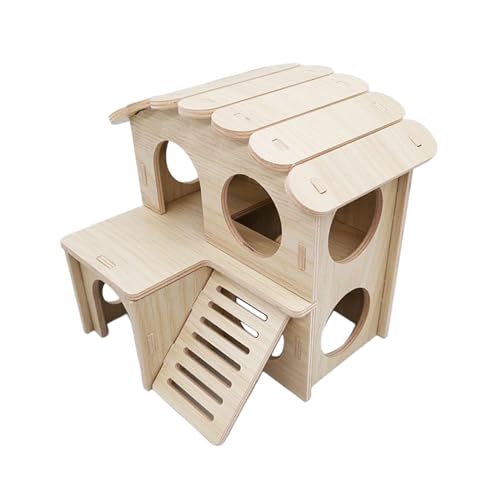 MagiDeal Hölzernes Hamsterhaus, Käfigzubehör, Versteck, Lebensraum, Dekoration, abnehmbares Hamsterversteck, Rennmaushaus für syrische Hamster und Mäuse, 17cmx15cmx15.5cm von MagiDeal