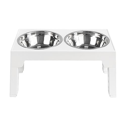 MagiDeal Hundefutternäpfe, Hundenapf mit Ständer, 2 Edelstahlnäpfe, Hundenapf, anpassbar an 3,2 Zoll, 8,7 Zoll, 10 Zoll, 11 Zoll, 12,2 Zoll, rutschfeste Füße, Weiß MagiDeal Hundefutternäpfe, Hundenapf mit Ständer, 2 Edelstahlnäpfe, Hundenapf, anpassbar an 3,2 Zoll, 8,7 Zoll, 10 Zoll, 11 Zoll, 12,2 Zoll, rutschfeste Füße, Weiß von MagiDeal