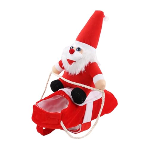 MagiDeal Hundekostüm, Weihnachts-Hundekleidung, Weihnachtsmann reitendes Weihnachtskleid, Party-Cosplay-Kleid, Hunde- und Katzen-Weihnachtsoutfit, M von MagiDeal