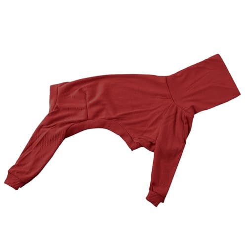 MagiDeal Hundepullover, Ganzkörper-Overall für Hunde, hoher Kragen, weiche, Bequeme Hundebekleidung, Warmer Hunde-Wintermantel, Hundejacke für Hunde, Rot 3XL von MagiDeal