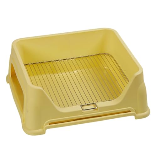 MagiDeal Hundetoilette Hundetöpfchen Tablett Haustiertoilette Erhöhter Zaun-PIPI-Pad-Halter mit Schutzwand Katzentoilette, GELB MagiDeal Hundetoilette Hundetöpfchen Tablett Haustiertoilette Erhöhter Zaun-PIPI-Pad-Halter mit Schutzwand Katzentoilette, GELB von MagiDeal