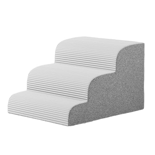 MagiDeal Hundetreppen Rampen Haustierleiter stabil und Nicht schlupfboden waschbarer kratzfester extra breiter Haustierstufen Innen für ältere Hunde, Grau von MagiDeal